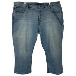 Levis Jeans Womens 24W Classic Straight High Rise Light Wash Stretch Crop Ankle